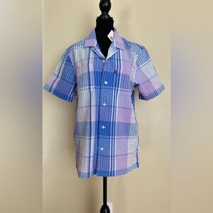 New Levi's men's classic standard short-sleeve plaid shirt